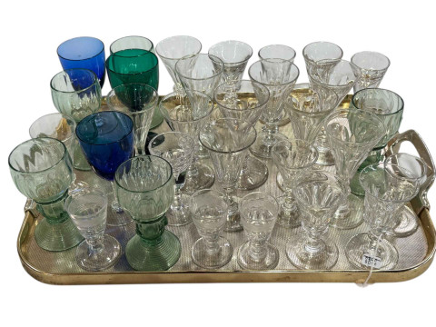 Large collection of 19th Century and later wine and liqueur glasses, etc.