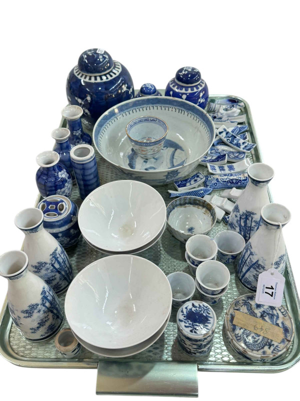 Collection of Chinese and other blue and white china.