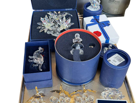 Boxed Swarovski crystal including Dinosaur, Little Red Riding Hood, Maxiflower,...