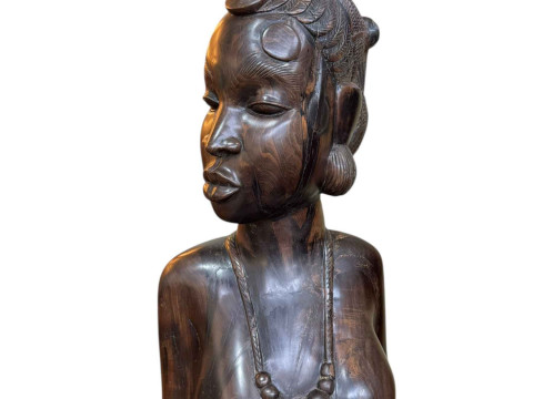 West African tribal art large ebony bust of a woman from Mali, 86cm.