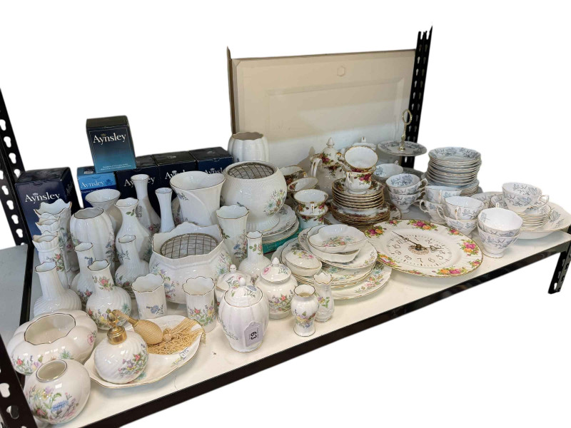 Royal Albert Old Country Roses and Silver Maple tea services, and collection of Aynsley Wild Tudor.