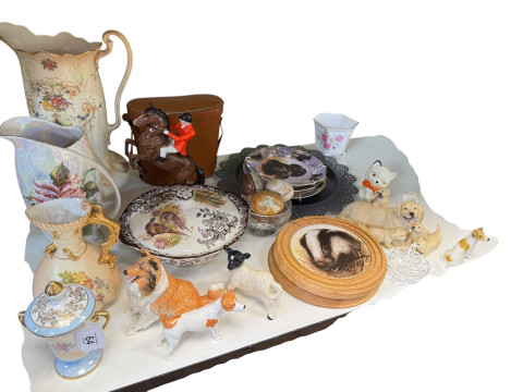 Beswick Rearing Huntsman, Royal Worcester Blush jug, Crown Ducal toilet...