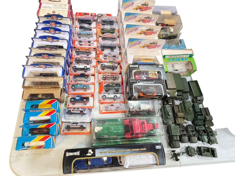 Collection of Oxford, Matchbox, Road Monster and other model vehicles, Army vehicles, etc.