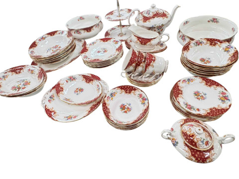 Collection of Paragon Rockingham tablewares, approximately 50 pieces.