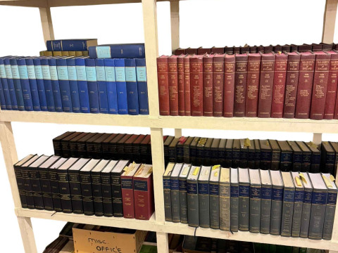 Large collection of law books including Halsburys Laws of England, Halsburys...