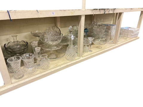 Collection of glass decanters, vases, bowls and various glassware, boxed...