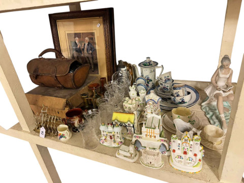 Coalport cottages, Belleek cups and saucers, Spanish figure of a Ballerina,...