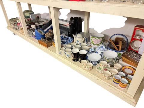 Collection of glassware, china, pens, watch, picnic hamper, case, soft...