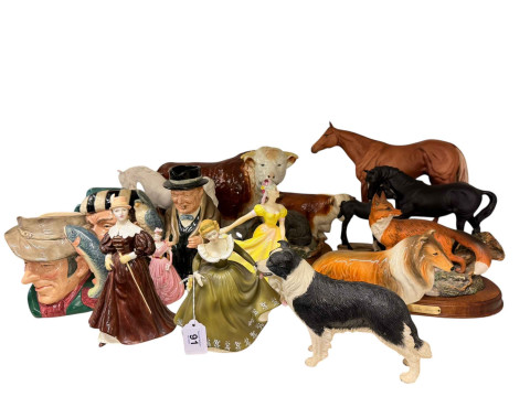 Royal Doulton and Coalport figures, Doulton character jugs, Doulton and...