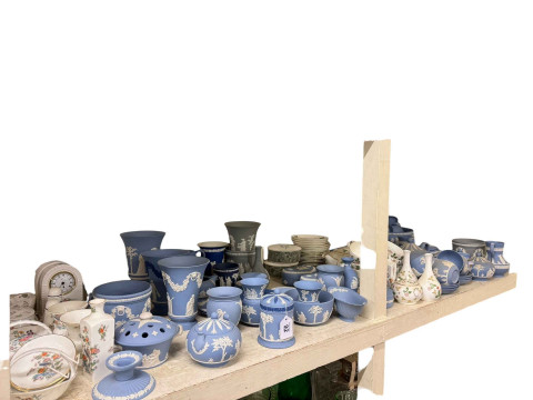 Collection of Wedgwood Blue Jasperware, Wedgwood Wild Strawberry, Kutani...