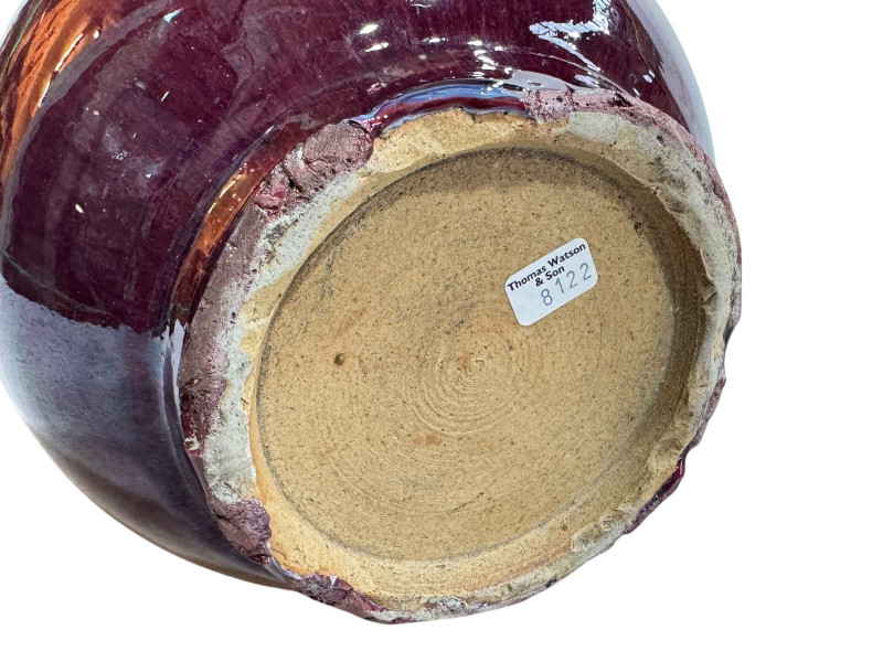 Chinese Sang de Boeuf vase, unglazed base, 34cm.