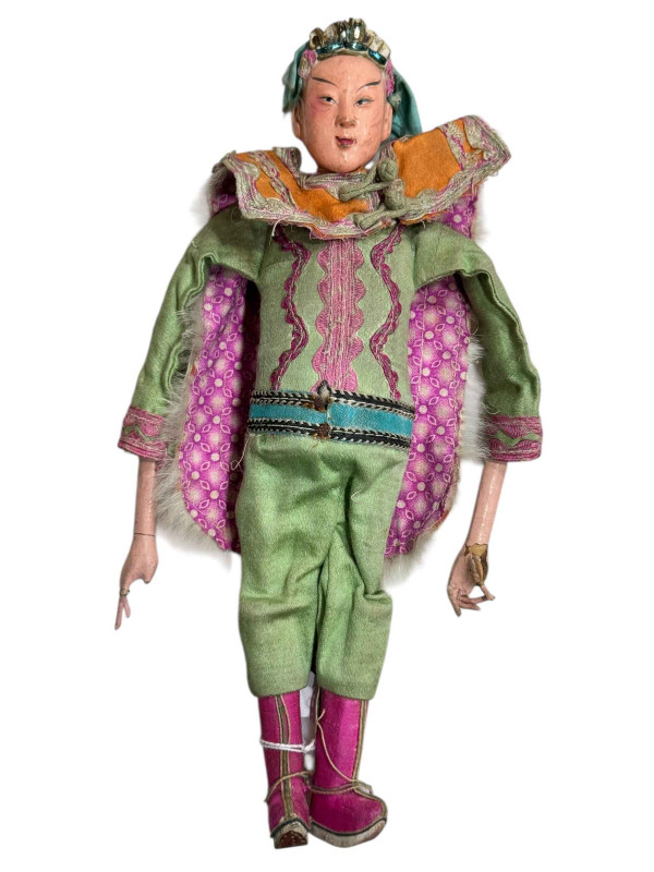 Antique Chinese composite doll in traditional costume.