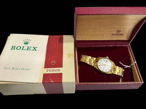 1970's Rolex Tudor gents Prince Oysterdate bracelet watch with original boxes and booklet. thumbnail