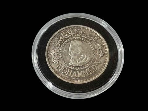 Morocco silver 500 franc, Mohammed V 1956.