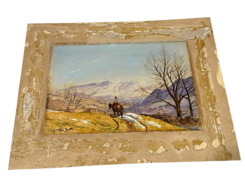 Tom Scott (Scottish 1859-1927), Highland scene, watercolour, 17cm by 24cm.
