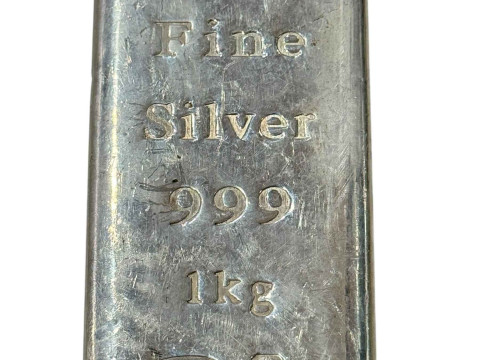 One Kilogram silver ingot stamped CML Fine Silver 999.