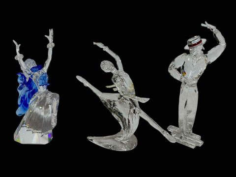 Three Swarovski Crystal dancing figures including Magic of Dance 2003...