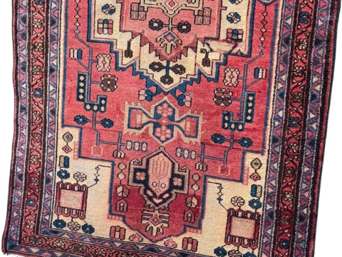 Early 20th Century hand knotted Persian Zanjan rug, 2.00 by 1.04.