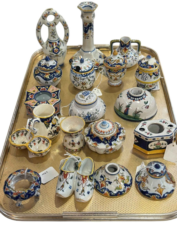 Collection of French Faience and other ornaments.