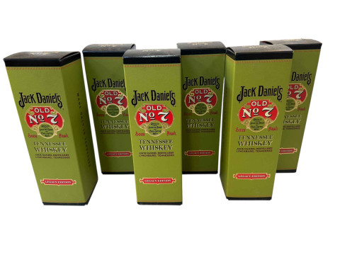 Six bottles of Jack Daniels Legacy Edition Old No 7.