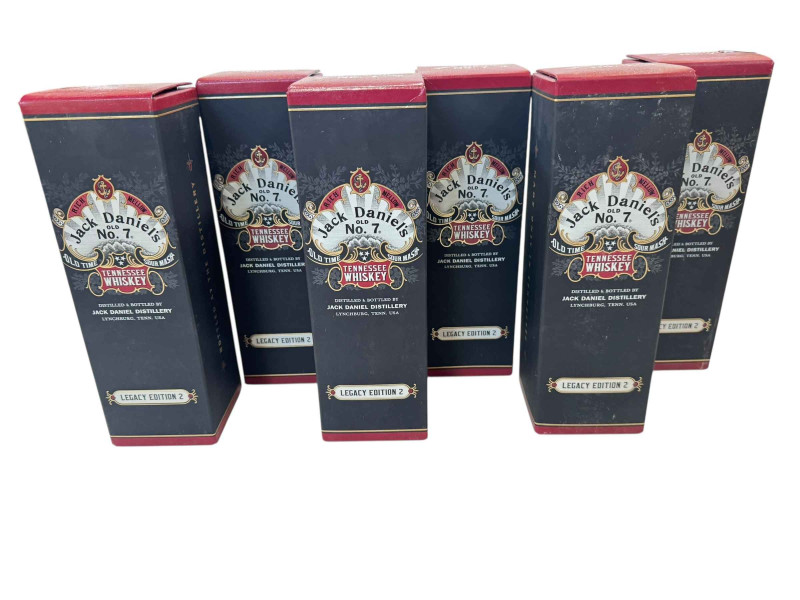 Six bottles of Jack Daniels Legacy Edition 2 Old No. 7.