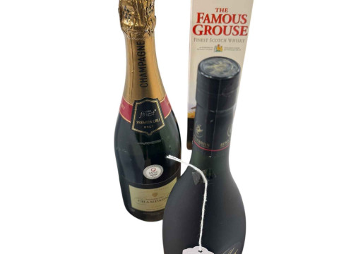 Dimple Blended Whisky, Famous Grouse, Premier Cru Brut and Remy Martin...
