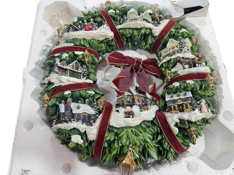 Thomas Kinkade Christmas Village wreath.