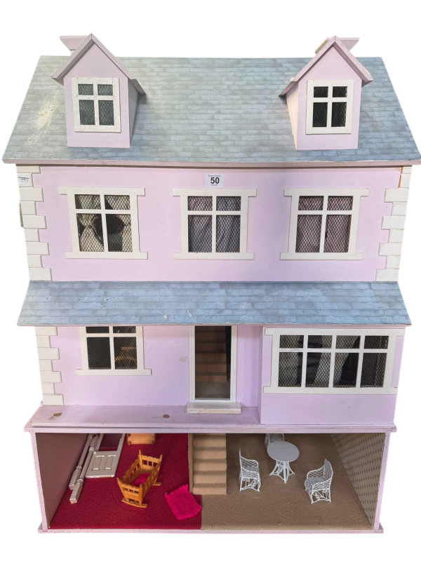 Large dolls house and furnishings.