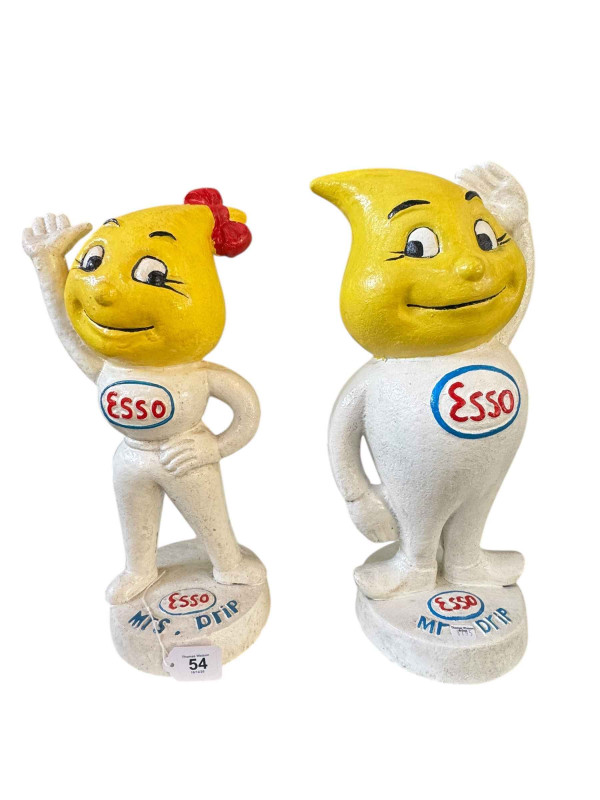 Mr and Mrs Drip cast iron Esso advert figures.