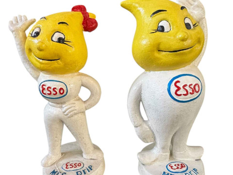 Mr and Mrs Drip cast iron Esso advert figures.