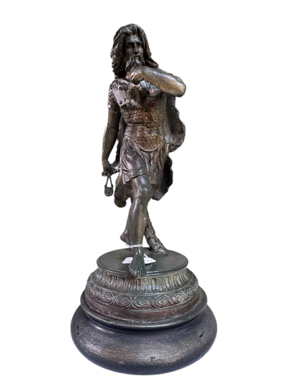 Large spelter figure of David, 44cm.