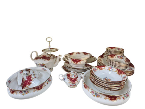 Collection of Paragon Rockingham tablewares, approximately 50 pieces.