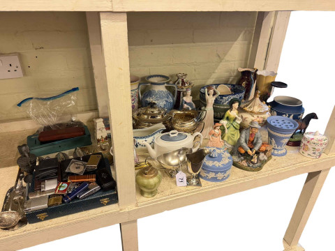 Collection of coins, lighters, Doulton figures, Wedgwood, Poole, Crown...