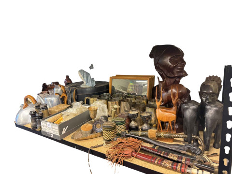 African carvings and knives, EP tankards, vintage toys, china, glassware etc. thumbnail