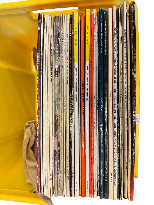 Seven boxes of mainly LP records, cassettes etc.