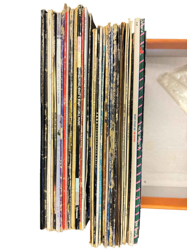 Seven boxes of mainly LP records, cassettes etc.