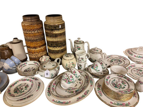 Indian Tree tea and dinner ware, Doulton tea ware, two West German vases etc. thumbnail