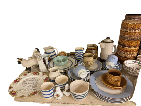 Indian Tree tea and dinner ware, Doulton tea ware, two West German vases etc. thumbnail