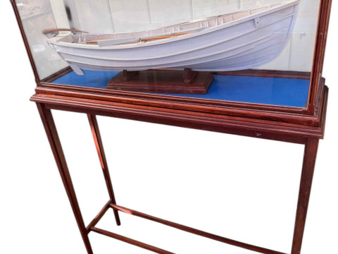 Large cased model of 19th Century rowing lifeboat, overall size 112 x...