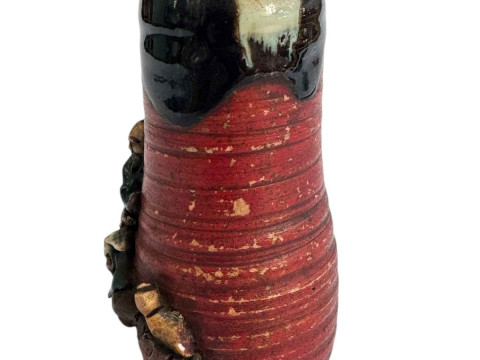 Japanese Sumida Gawa vase, 14.5cm. thumbnail