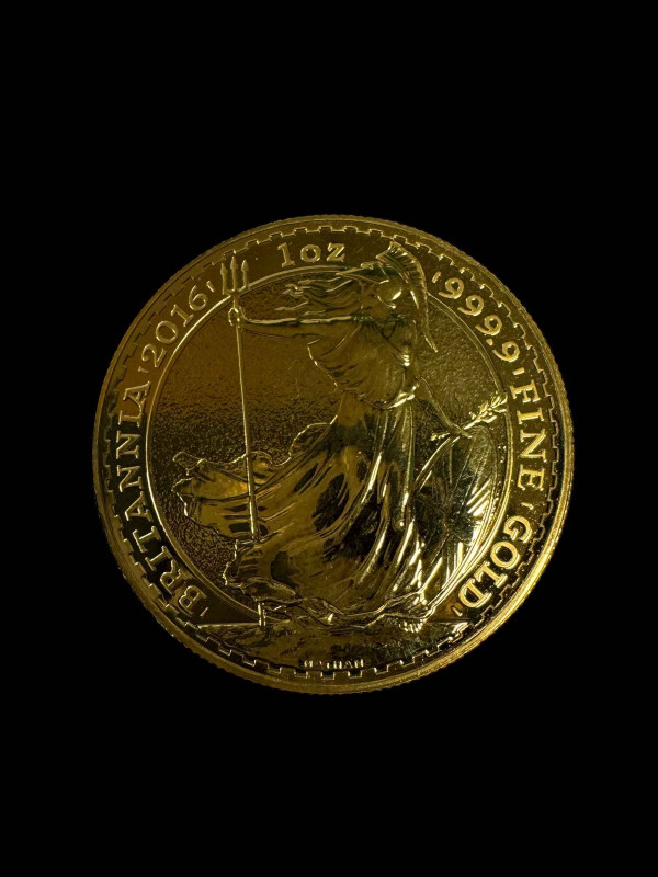 Britannia 2016 1oz fine gold 999.9 One Hundred Pound coin. Buyers Premium is 20% plus VAT on this lot.