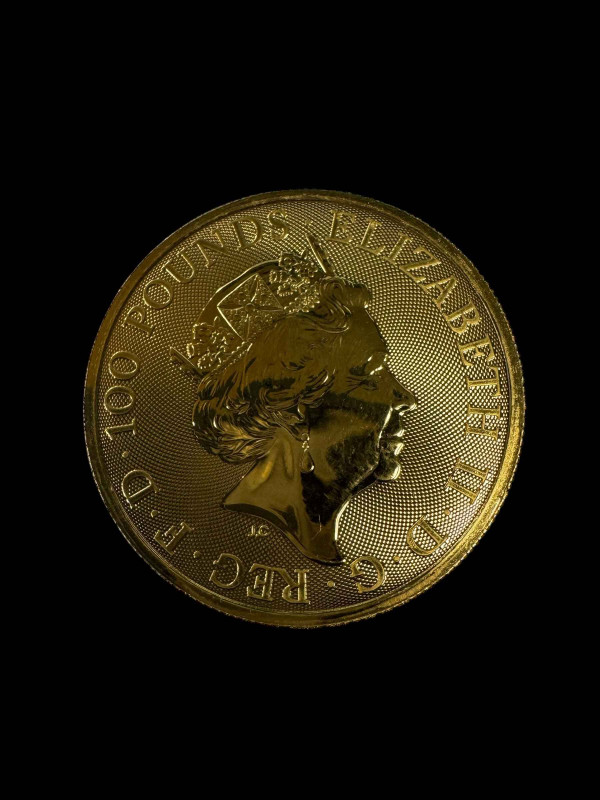 Unicorn of Scotland 2018 1oz fine gold 999.9 One Hundred Pound coin.