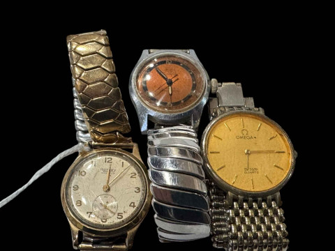 Vintage Rotary Maximum gent's watch, together with Omega and Hafis watches...