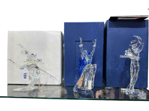 Three Swarovski Crystal dancing figures including Magic of Dance 2003...