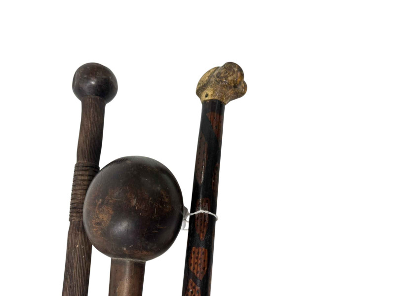African knob kerrie, club stick and walking stick (3).