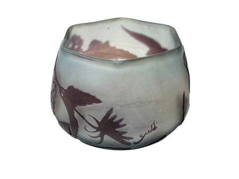 Gallé vase with hexagonal neck, 10cm. thumbnail