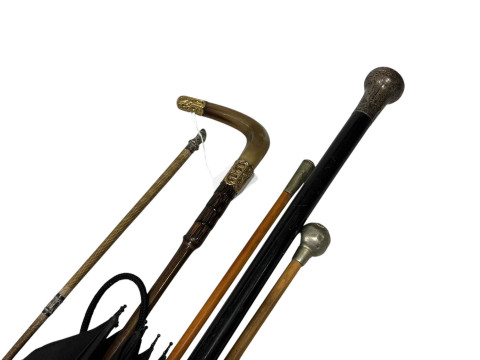 Silver topped cane, swagger stick, crop etc. thumbnail