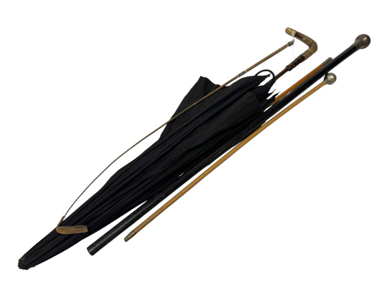 Silver topped cane, swagger stick, crop etc.