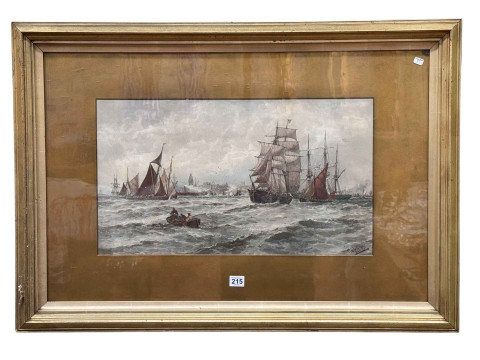 Thomas Bush Hardy 1842-1897, Boats on a Choppy Sea, print, signed lower...