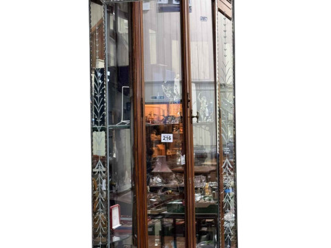 Rectangular Venetian style wall mirror, 113cm x 41cm.